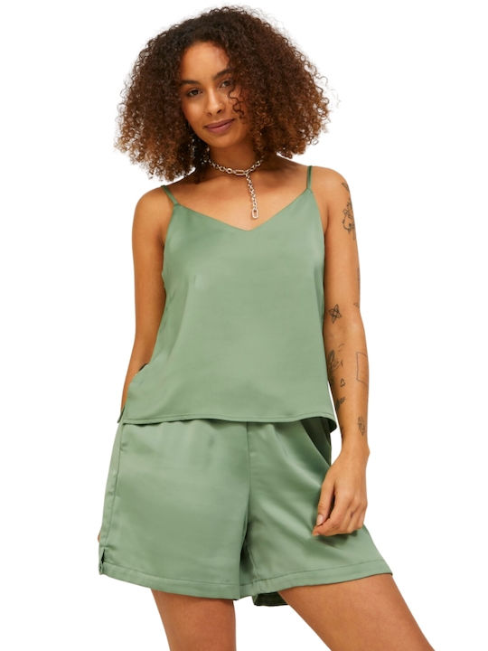 Jack & Jones Damen Bluse Satin mit Trägern Loden Frost