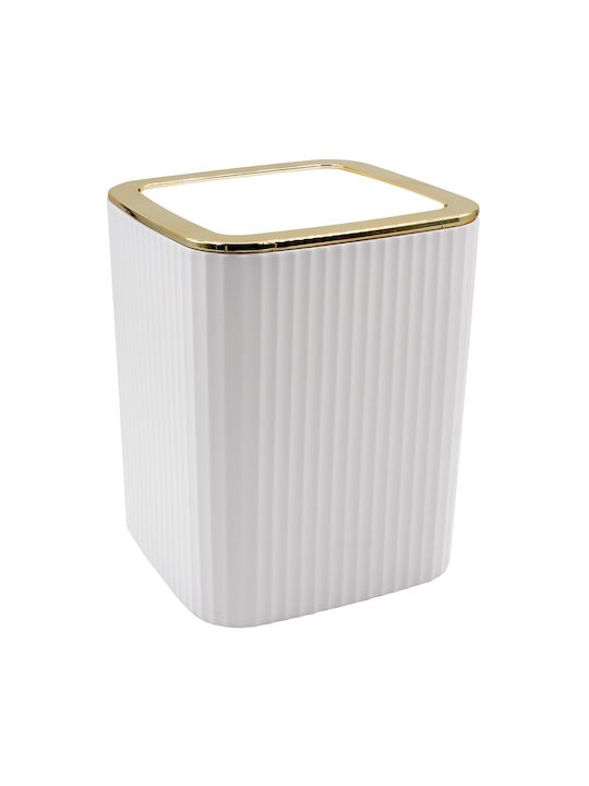 Keskor Office Plastic Waste Bin 7lt White 19x24x19cm