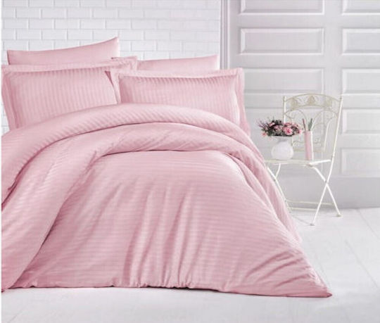 MayHome Duvet Cover Set Cotton Satin Single with Pillowcase 160x240 Pink