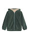 Kids Cardigan Fur with Hood Bay Leaf Mint