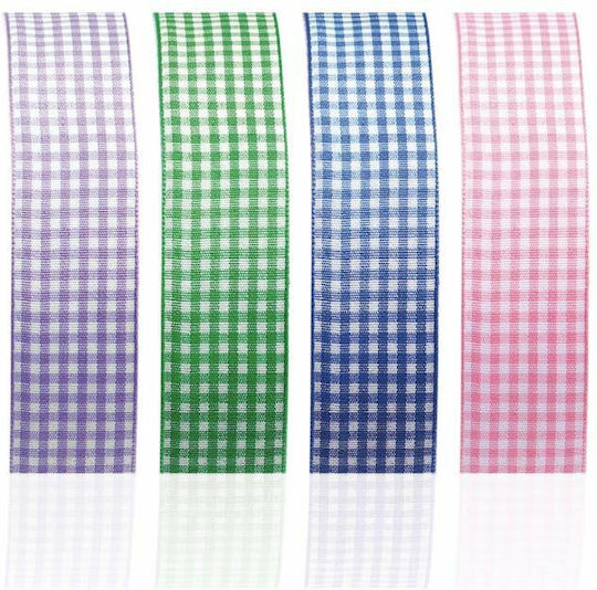 Fabric Checkered Ribbon 2.5cm 25 Meters SR25