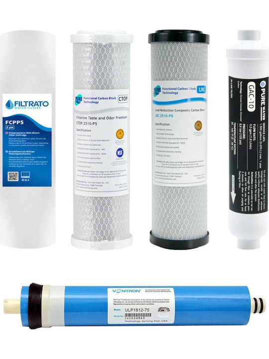 Filtrato Water Filter Replacement Reverse Osmosis (RO) made of Activated Carbon 5 μm