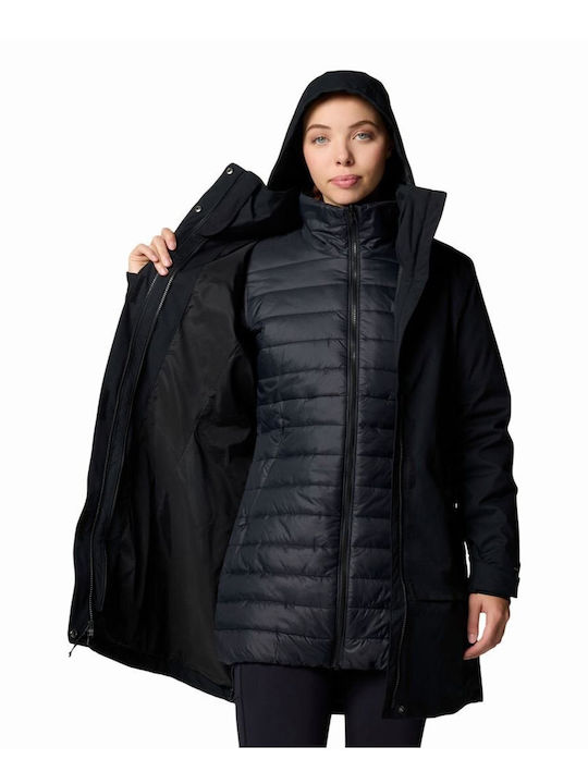 Ii Interchange Women's for Hiking Long Lifestyle Jacket for Winter Black