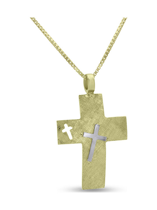 Ortaxidis Мъжки Златен Кръст 14K с Верижка