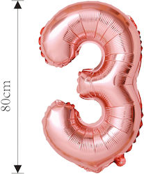 Balon din folie cifră 3 auriu roz 80cm 37626 Tpster Balon din folie cifră 3 auriu roz 80cm 37626 Tpster