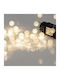Șir de 100 Bile Mini LED Acrilice 2cm Transformator 4.5V Fir de Cupru Argintiu LED Alb Cald Fiecare 5cm Cablu de Extensie 3m IP44
