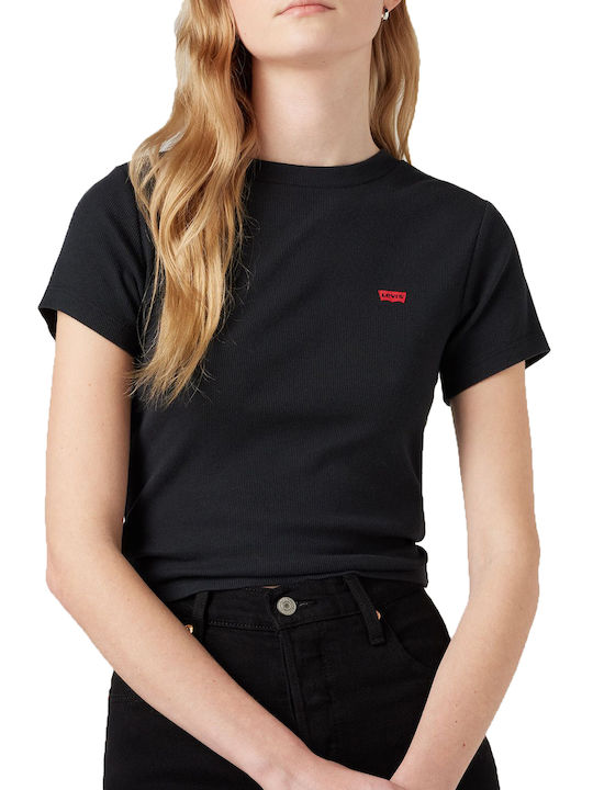 Levi's Damen Sportlich Crop T-shirt Black