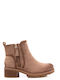 Beige Suede Casual Ankle Boots