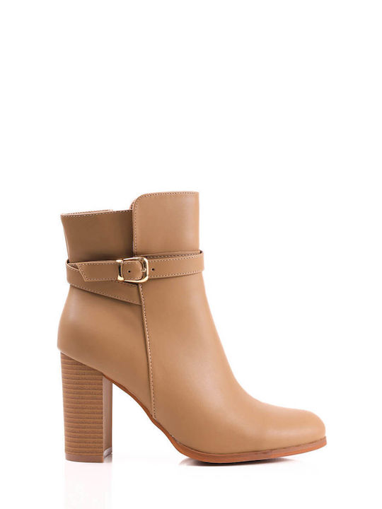 Beige Elegant High Heel Boots