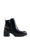 Black Comfortable Ankle Boots with Thick Heel