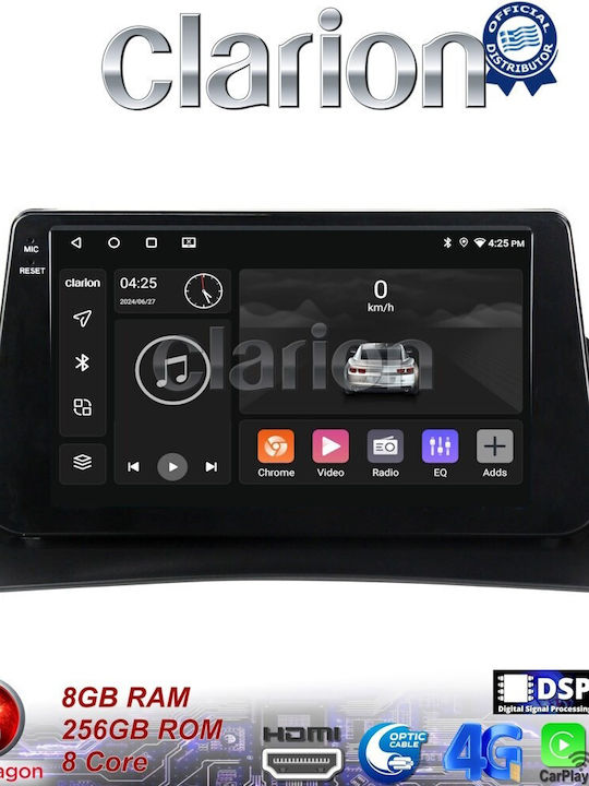 Clarion Auto-Audiosystem für Renault Kangoo 2011 > 2021 (Bluetooth/USB/WiFi/GPS/Apple-Carplay/Android-Auto) mit Touchscreen 9"