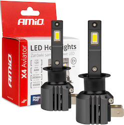 AMiO Lampen Auto H1 Canbus LED Kaltes Weiß 44W 2Stück