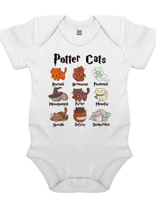 Koupakoupa Potter Cats Κορμάκι Λευκο