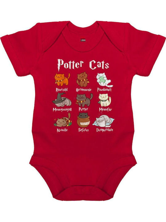 Koupakoupa Potter Cats Κορμάκι Κοκκινο