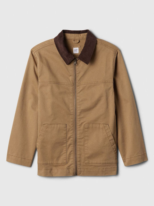 Παιδικό Casual Μπουφάν Μακρύ Cream Caramel Utility