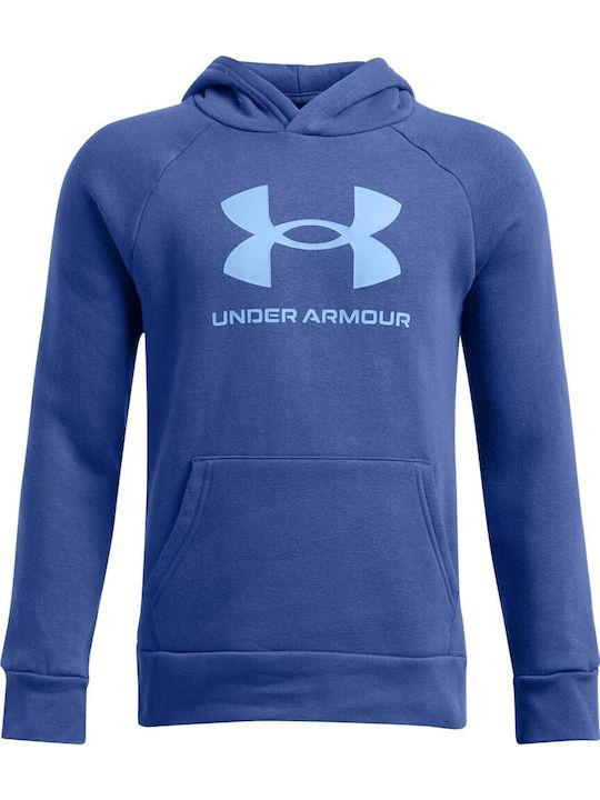 Under Armour Fleece Παιδικό Φούτερ με Κουκούλα και Τσέπες Μπλε Rival