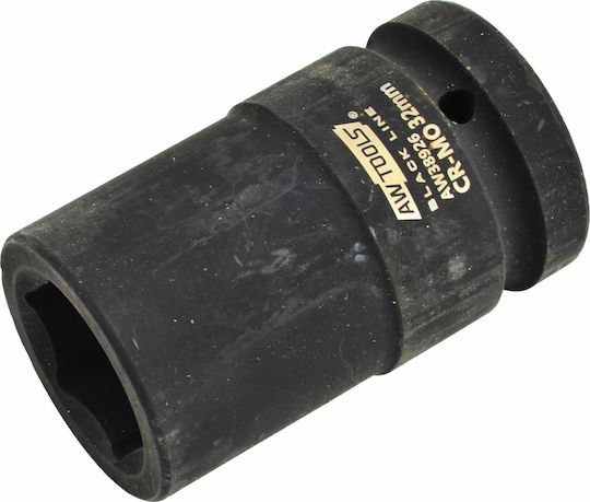 Awtools 1" Long Hexagonal Impact Socket 33mm Black Line