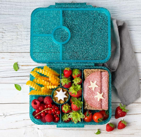 Lekkabox Glamour Πλαστικό Παιδικό Δοχείο Φαγητού 0.88lt Τιρκουάζ