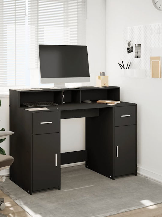 Γραφείο Ξύλινο Μαύρο με LED & USB θύρες 120x55x...