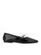 Kids Patent Leather Ballerinas with Adjustable Metal Clasp Black