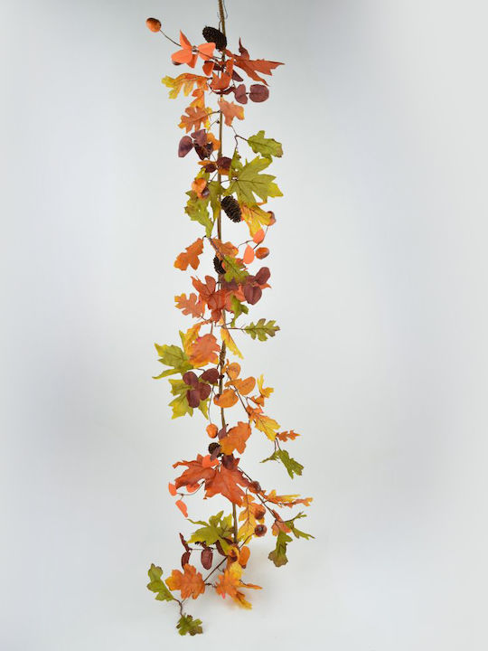 Decorative Autumn Garland with Acorns and Pinecones Orange-Green-Red 150cm 157.004.0109.99