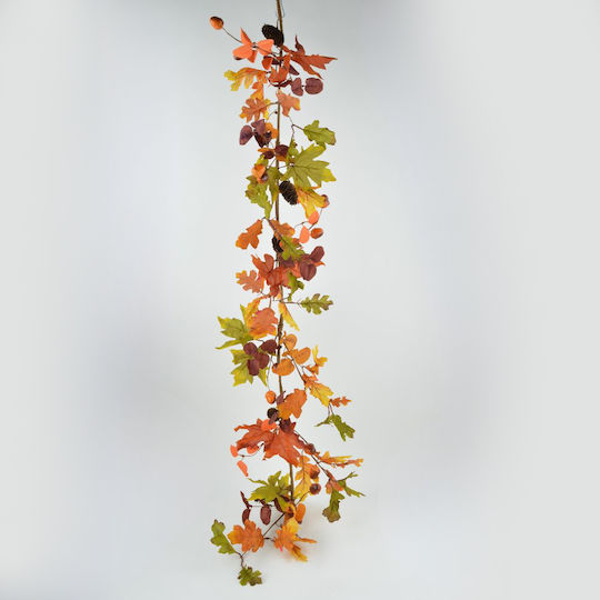 Decorative Autumn Garland with Acorns and Pinecones Orange-Green-Red 150cm 157.004.0109.99
