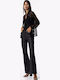 Women's Fabric Trousers Flared Black