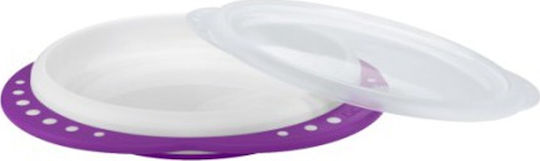 Nuk Baby Food Plate Easy Learning made of Plastic Purple White-Purple