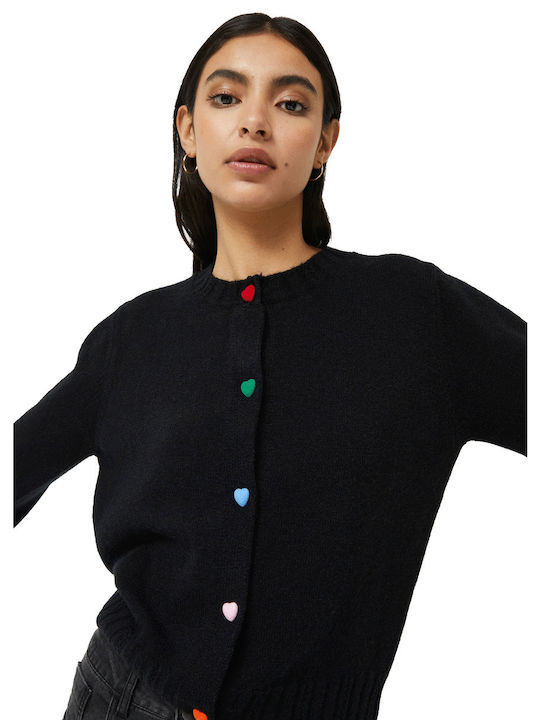 Compania Fantastica Long Women's Knitted Cardigan with Buttons Black