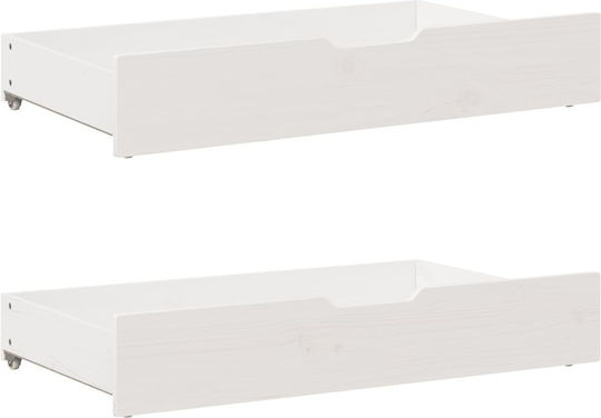 vidaXL Bed Drawer made of Wood White 90x55x16cm 2pcs
