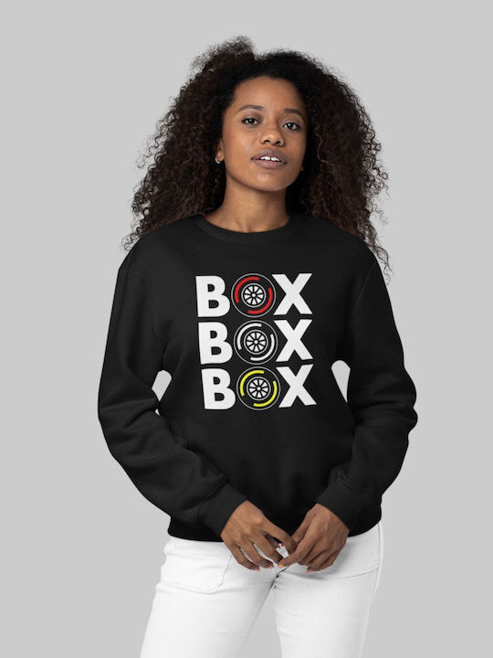 "box Box Box" W Sweatshirt Black