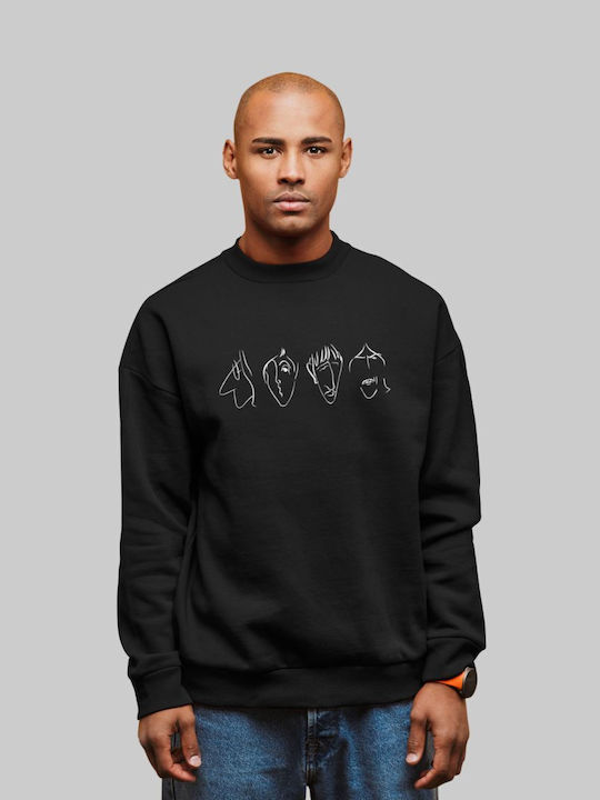 Beatles Karikatur Sweatshirt Schwarz