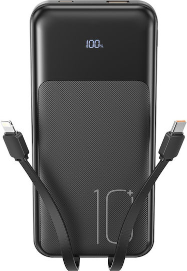 XO PR248 Power Bank 10000mAh 22.5W with USB-A Port and USB-C Port Quick Charge 2.0 / Quick Charge 3.0 Black