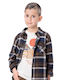 Kids Checked Shirt Long Sleeve Brown