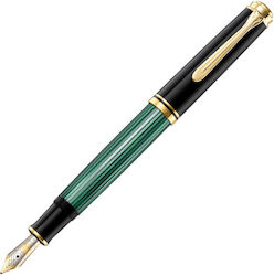 Pelikan Souveran M600 Writing Pen Broad Black with Black και Green και White Ink