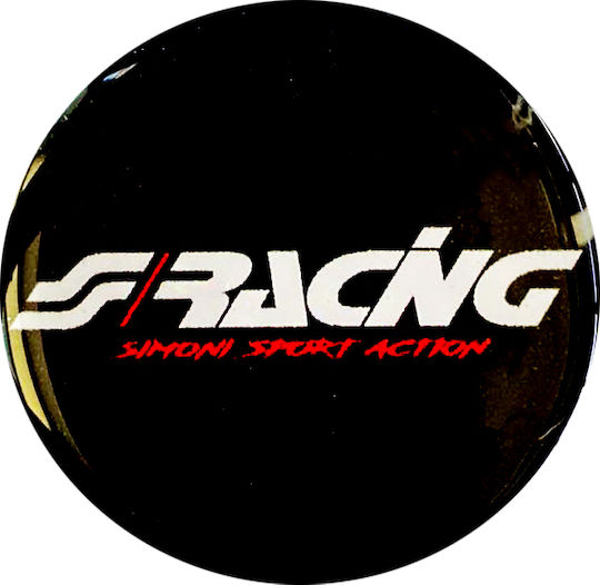Simoni Racing Autocolante Sigle Auto cu Acoperire de Smalț 5 x 5cm pentru Jante Auto în Culoarea Alb 4buc