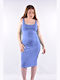 Sommer Midi Damenkleid Hellblau