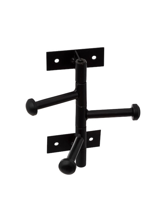 Atmosphera Wall Hanger Metal 3 Hooks Black 9.5x14.5x7cm