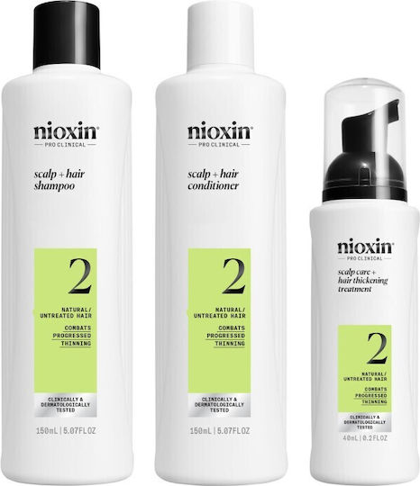Nioxin Promo Scalp & Hair System 2 Păr Natural Subțiere Progresivă Șampon 150ml & Balsam 150ml & Ser Tratament 40ml