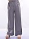 Women's Fabric Trousers with Elastic Gray