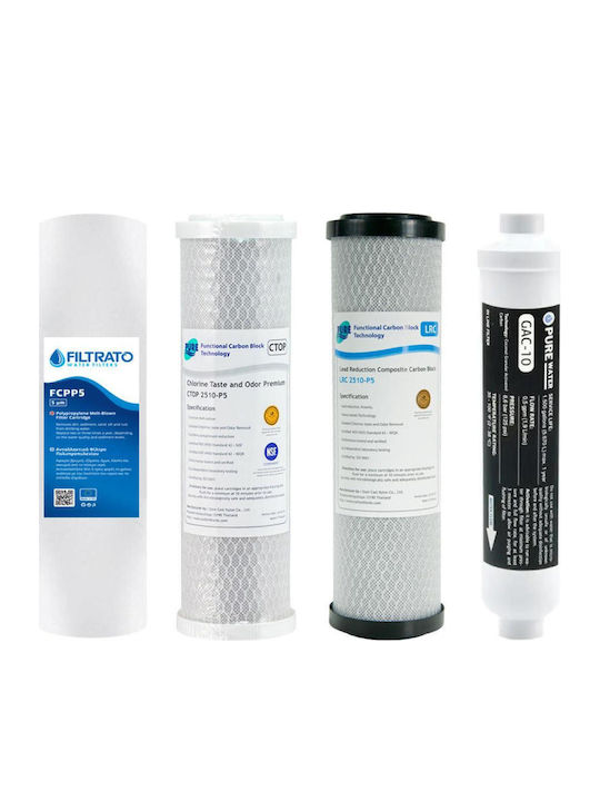 Filtrato Water Filter Replacement Reverse Osmosis (RO) made of Activated Carbon RO5 4pcs