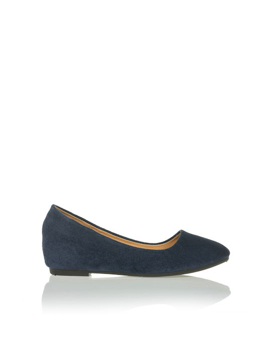 Wildleder Damen Ballerinas in Blau Farbe 431807bu