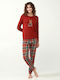 Vamp Winter Women's Pyjama Pants Red Terracota