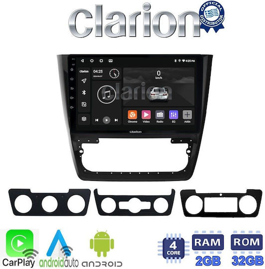 Clarion Ηχοσύστημα Αυτοκινήτου για Skoda Yeti 2014> (Bluetooth/USB/WiFi/GPS/Apple-Carplay/Android-Auto) με Οθόνη Αφής 9"