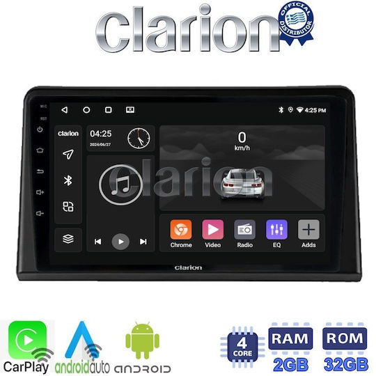 Clarion Sistem Audio Auto pentru Renault Expres 2023 > (Bluetooth/USB/WiFi/GPS/Apple-Carplay/Android-Auto) cu Ecran Tactil 9"