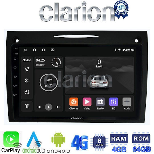 Clarion Car Audio System for Mercedes-Benz SLK 2004-2010 (Bluetooth/USB/WiFi/GPS/Apple-Carplay/Android-Auto) with Touch Screen 9"