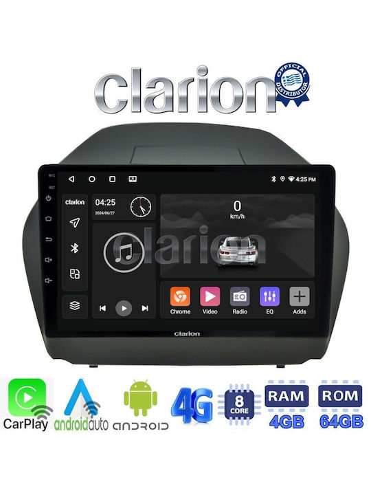 Clarion Car Audio System for Hyundai iX35 2009>2015 (Bluetooth/USB/WiFi/GPS/Apple-Carplay/Android-Auto) with Touch Screen 9"