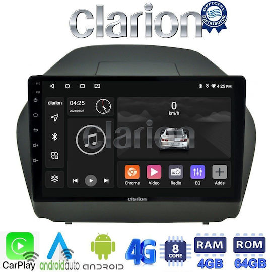 Clarion Ηχοσύστημα Αυτοκινήτου για Hyundai iX35 2009>2015 (Bluetooth/USB/WiFi/GPS/Apple-Carplay/Android-Auto) με Οθόνη Αφής 9"
