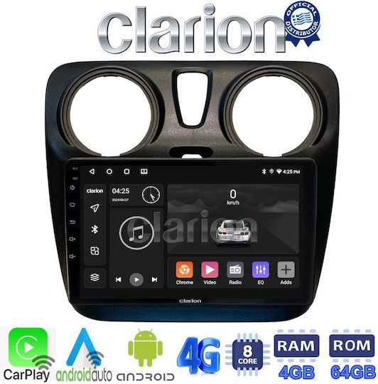 Clarion Ηχοσύστημα Αυτοκινήτου για Dacia Dokker 2012 > (Bluetooth/USB/WiFi/GPS/Apple-Carplay/Android-Auto) με Οθόνη Αφής 9"