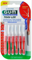 GUM Trav-ler Interdental Brushes 0.8mm Red 6pcs